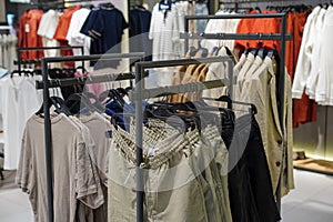 Interior of a men\'s clothing store. Style and fashion