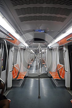 Interior of metro carriage