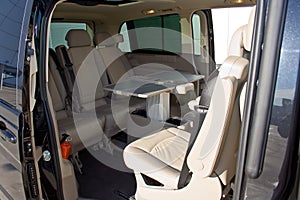 Interior of a minivan photo