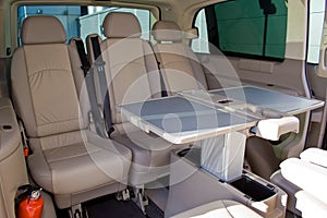 Interior of a minivan