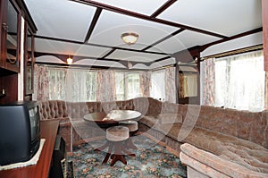 Interior of mobile camper