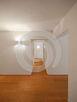 Interior of modern apartment, entrace and corridor photo