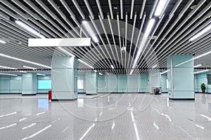 Interior of modern architecture commercial building led lighting system photo