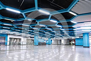 Interior of modern architecture commercial building led lighting system