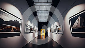 interior of modern art gallery