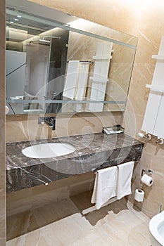 Interior of a modern bathroom in a luxury apartment