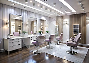 Interior of a modern beauty salon