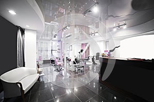 Interior of modern beauty salon