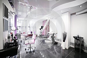 Interior of modern beauty salon