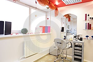 Interior of modern beauty salon