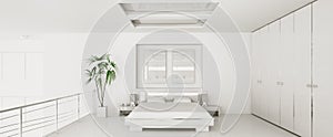 Interior of modern bedroom panorama 3d render