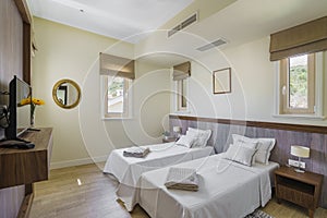 Interior of a modern bedroom in a villa