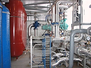 Interior of modern boiler-house