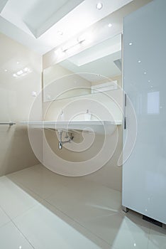 Interior of a modern bright bathroom