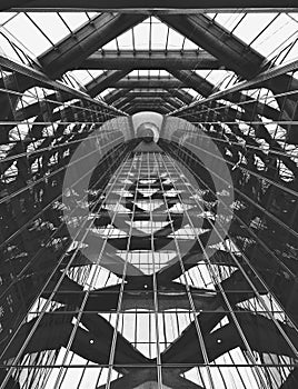 Interior of a modern building office, structure