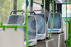 Interior of modern city bus