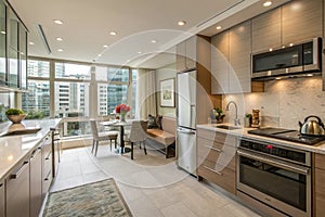 Interior of modern comfortable kitchen