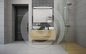 Interior of the modern design bathroom