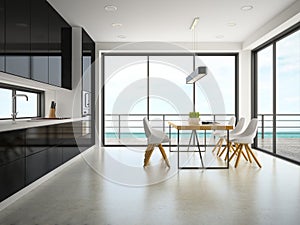 Interior of modern design room 3D rendering