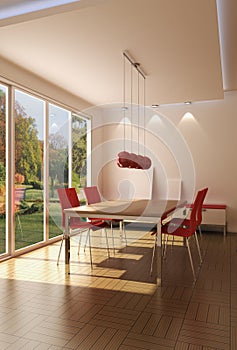 Interior of a modern dining room