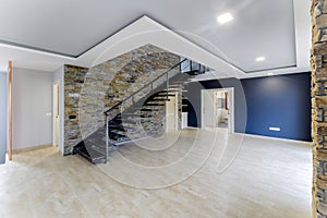 Interior modern empty house. Beautiful living room without furniture