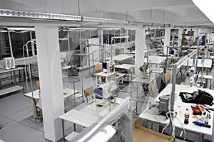 Interior of a modern factory for the production of clothing