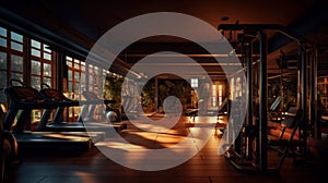 Interior of a modern gym. 3d render. 3d illustration