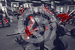 Interior of modern gym with exercise machines