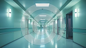 Interior of a modern hospital corridor