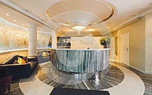 Interior of modern hotel reception