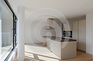 Interior of a modern house, just a room empty