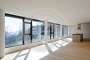 Interior of a modern house, just a room empty