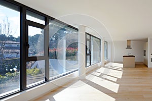 Interior of a modern house, just a room empty