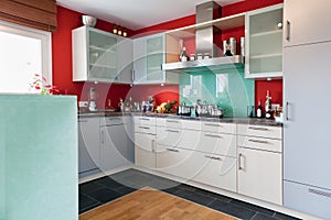 Interior of modern house kitchen