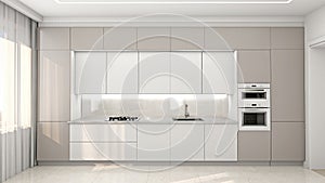 Interior of modern kitchen 3D-rendering