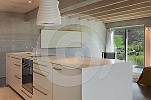 Interior, modern kitchen island