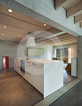 Interior, modern kitchen island