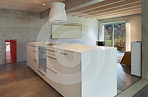 Interior, modern kitchen island