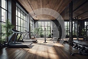 interior of modern light gym