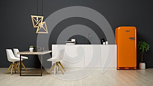 Interior of modern living room 3D rendering