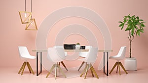 Interior of modern living room 3D rendering