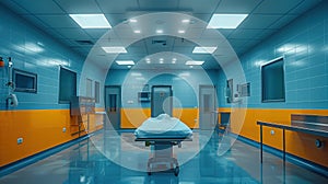 interior of a modern morgue