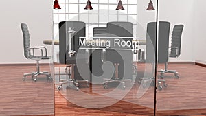 Interior of a modern office meeting room