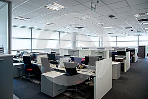 Interior of a modern office. Office interior - modern empty open space office