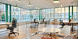 Interior of a modern office space after working hours