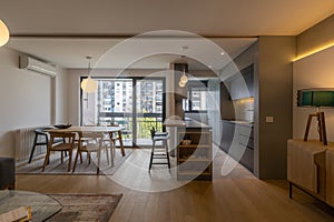 Interior of a modern open plan apartment