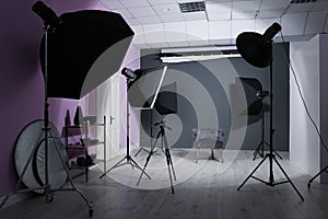 Interior of modern photo studio