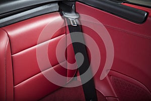 Interior of a modern red luxury sport car