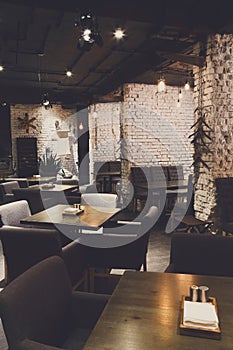 Interior of modern restaurant, loft style