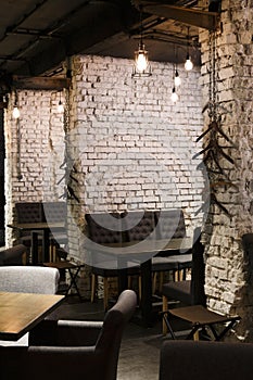 Interior of modern restaurant, loft style